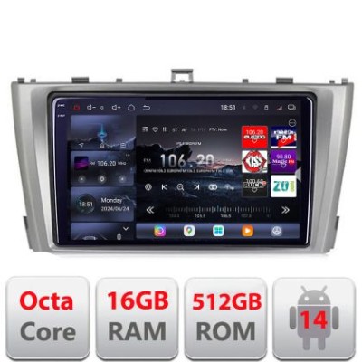 Navigatie Toyota Avensis 2009-2015 Edotec Kit-TY12 8 core QLED 2K 16+512 360 Android Waze USB Navigatie Internet Youtube Radio CarStore Technology foto