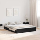 Cumpara ieftin Cadru de pat cu depozitare cu sertar Stejar Negru 150 x 200 cm