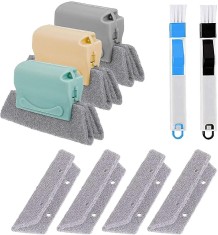 Set 5 Piese Curatare Profesionala Tamplarie PVC si Geamuri Termopan - 3 Bureti Abrazivi si 2 Perii Dure | Coral Best Deals Multicolor 0.1 l 14 cm 8 cm