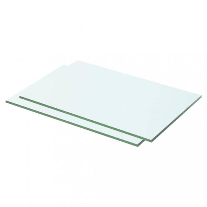 Gossi rafturi, 2 buc., 50 x 25 cm, panouri sticla transparenta