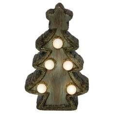 Ornament luminos Brad, LED alb cald, 15 cm, alimentare baterii, interior