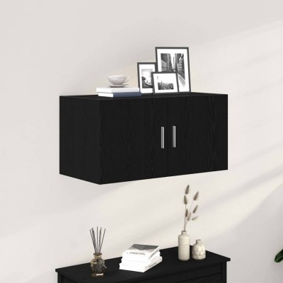 Gossi dulap de perete stejar negru 80x39x40 cm lemn prelucrat foto