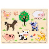 Puzzle din lemn, Animale domestice, 8 piese