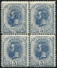 1893 , Lp 51 h , Carol I - Spic de grau filigran PR , eroarea 25 Bani + 5 Bani in bloc de 4 - nestampilat