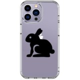 Husa personalizata apple iphone 15 pro, black bunny