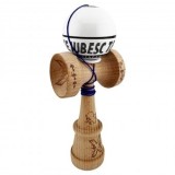 Kendama Originala,TE IUBESC, Super Sticky cu Cupe Mari KING SIZE V3, Gaura in Baza, Rulment Metalic,18 cm, Ata 62/65 cm, Alb/Alb