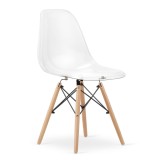 Scaun stil scandinav, Artool, Osaka, policarbonat, lemn, transparent, 46x52x82 cm