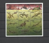 GUYANA 1998 ANIMALE PREISTORICE DINOZAURI, Nestampilat