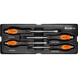 Set surubelnite de impact, late si cruce, sertar TIP A (385x150 mm) pentru dulap mobil, PH2-3, 6-8 mm, 125-150 mm, 4 buc, RICHMA, Richmann