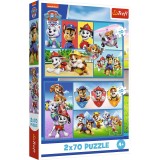 PUZZLE TREFL 2X70 PATRULA CATELUSILOR ECHIPA CATELUSILOR SuperHeroes ToysZone