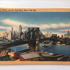 Carte postala veche vedere Brooklyn Bridge and the East River, New York City