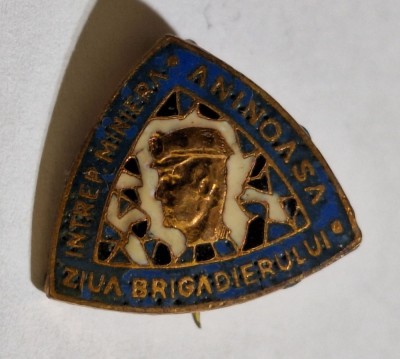 ZIUA BRIGADIERULUI Intreprinderea miniera Aninoasa, insigna minerit anii 1970 foto