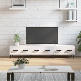VidaXL Comodă TV, alb extralucios, 150x36x30 cm, lemn prelucrat