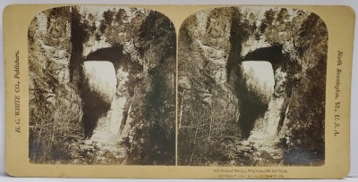 NATURAL BRIDGE , VIRGINIA , FOTOGRAFIE STEREOSCOPICA , 1901 foto