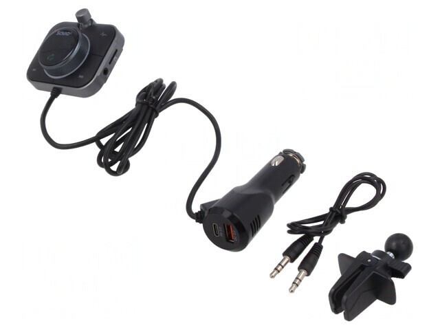 Transmițător FM microSD USB negru 1,2m