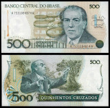 BRAZILIA █ bancnota █ 500 Cruzados █ 1986-1988 █ P-212d █ UNC █ necirculata