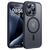 Husa MagSafe pentru Apple iPhone 15 Pro Max, Techsuit, PureFrost, Neagra