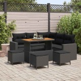 Cumpara ieftin Set de canapele pentru grădină 9 pcs Negru 110 x 55 x 71 cm
