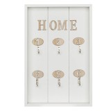 Suport pentru Chei Alb cu 6 Carlige HOME 20x30cm