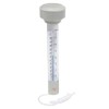Termometru plutitor cu snur pentru masurarea temperaturii apei din piscine, 19 x 5 cm, Alb, Oem