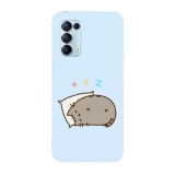 Husa compatibila cu Oppo A72, Viceversa, model Sleepy Pusheen, Silicon, TPU, Transparent, Carcasa