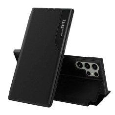 Husa Samsung Galaxy S24 Ultra Eco Leather View flip tip carte, negru foto