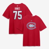 Montreal Canadiens tricou de bărbați NHL Jakub Dobe&scaron; #75 Authentic Stack Name &amp;amp; Number T-Shirt - Red - XL