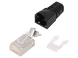 Mufă RJ45 ecranată Cat 6a aurită 8p8c