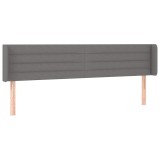 Cumpara ieftin Tablie de pat cu aripioare gri inchis 203x16x78/88 cm textil