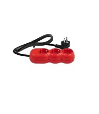Prelungitor electric 3G1.5 rosu 3 prize 1.5m RS3015N11 Wconn foto