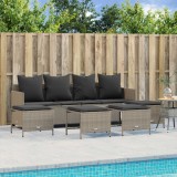 vidaXL Set canapele de grădină cu perne, 5 piese gri deschis poliratan 3261562