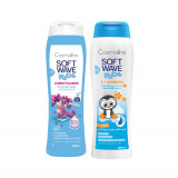 Set Balsam aroma de afine 400ml &amp; Sampon aroma Cotton Cloud 400ml Cosmaline Soft Wave Kids,naturale