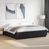 Cadru de pat cu lumini LED, negru, 200x200 cm, lemn prelucrat