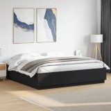 Cadru de pat negru 180x200 cm din lemn prelucrat