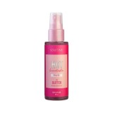 Spray cu feromoni pentru corp SEXITIVE Priv&eacute;e Body Splash Glitter, pentru femei, cu sclipici, note de bujor, ananas și frezie, 60 ml