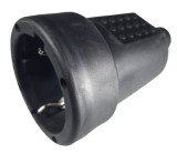 Priza neagra cupla cauciucata schuko 16A 250V