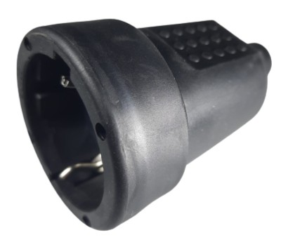 Priza neagra cupla cauciucata schuko 16A 250V foto