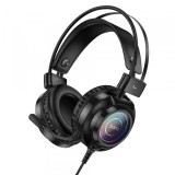 Casti 3.5mm HOCO W110 RGB, Negre