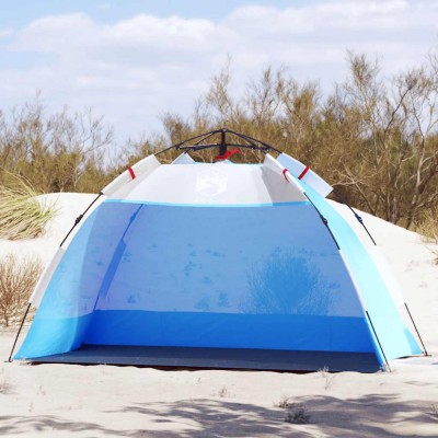 Cort camping 2 persoane albastru azur impermeabil setare rapidă foto