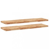 Rafturi suspendate 2 buc. 120x40x4cm lemn masiv acacia netratat