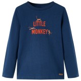 Tricou de copii cu m&acirc;neci lungi, bleumarin, 104