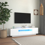 Comoda TV cu lumini LED, alb, 160x35x40 cm GartenMobel Dekor, vidaXL