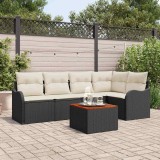 Cumpara ieftin Set de canapele pentru gradina 6 buc. Negru poliratan