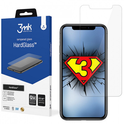 Folie Protectie Ecran 3MK HardGlass pentru Apple iPhone X, Sticla securizata, 9H foto