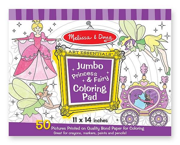 Caiet jumbo cu desene pentru colorat Printese si Zane Melissa and Doug