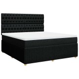 Cumpara ieftin Pat box spring cu saltea, negru, 180x200 cm, catifea
