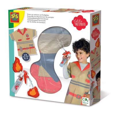 Costum de pompier cu accesorii pentru copii foto
