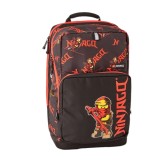 Ghiozdan băieți neechipat LEGO Maxi Light - design NinjaGo, Red