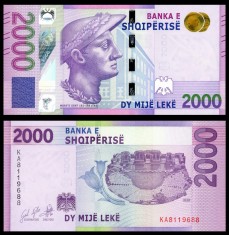ALBANIA █ bancnota █ 2000 Leke █ 2020 (2022) █ UNC █ necirculata