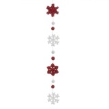 Decorațiune Crăciun, Fulgi Spumă, Albi/Roșii, 80 cm, Oem